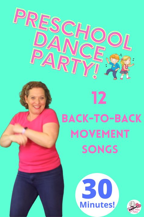 Action Songs For Kids, Dance Party Playlist, Preschool Action Songs, Movement Songs For Preschool, Preschool Movement, Preschool Transitions, Kids Songs With Actions, Movement Preschool, Movement Songs