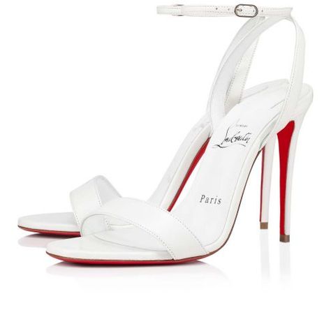 White Louboutin Heels, White Louboutin, Louboutin Wedding Shoes, Louboutin Online, Dr Shoes, Christian Louboutin Heels, Sandals White, White Heels, Red Bottoms