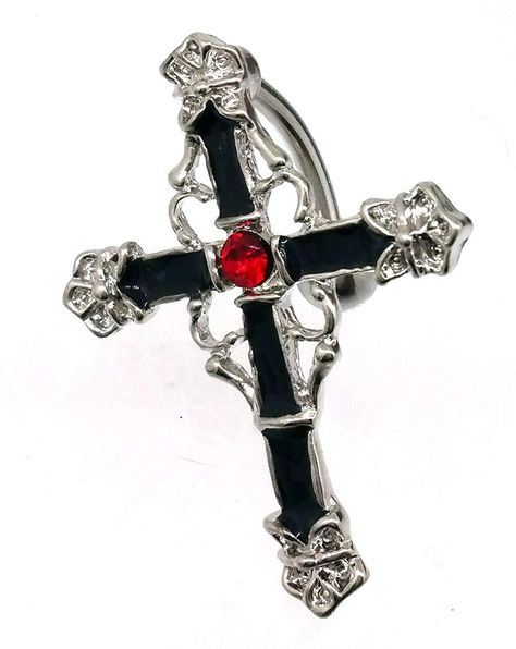 Cross Belly Ring, Cross Belly Piercing, Goth Belly Piercing, Gothic Belly Button Piercing, Cross Belly Button Piercing, Goth Belly Button Piercing, Goth Piercings, Reverse Cross, Stomach Piercings