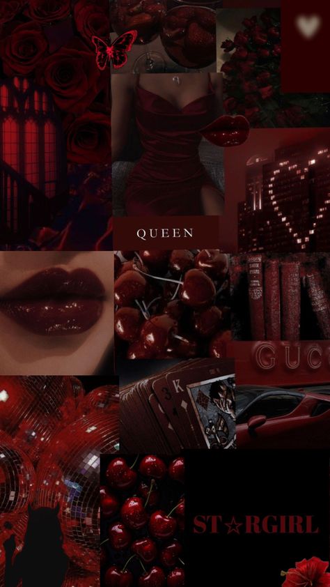 Red And Black, Link In Bio, Cherry, Roses, Queen, Social Media, Media, Collage, Red