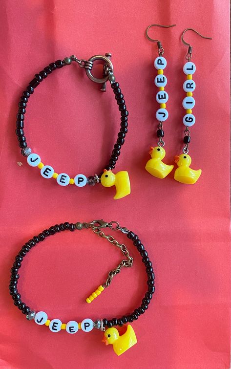 Jeep Rubber Ducky Jewelry Duck Bracelet, Duck Jewelry, Duck Earrings, Clasp Earrings, Girl Earrings, Jeep Lover, Duck Duck, Jeep Girl, Rubber Ducky