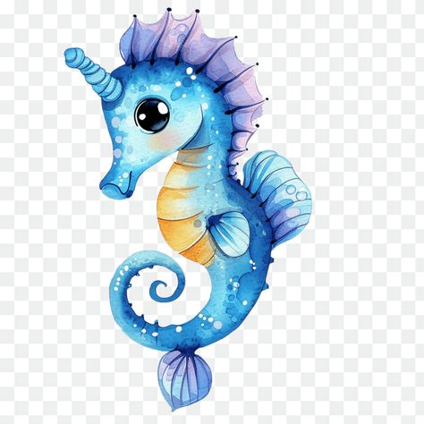 Cute Watercolor Seahorse Clipart Seahorse Clipart, Sea Horses Illustration, Seahorse Cartoon, Watercolor Seahorse, Baby Seahorse, Colour Palette Ideas, Book Design Ideas, Cartoons Png, Cute Watercolor