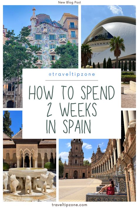 Are you ready for the ultimate 2-week Spain road trip?
This 2-week Spain itinerary will show you how to make the most of your time in Spain.
You can read about: How to spend two weeks in Spain · Best places to visit on a Spain tour · Best things to do in Spain · Barcelona, Valencia, Granada, Malaga, Sevilla, Madrid and much more · How to plan a 2-week road trip to Spain · Accommodation and itinerary recommendations · Pro tips before you travel to Spain #spain #spainitinerary #2weeksinspain Barcelona To Valencia Road Trip, Spain 2 Week Itinerary, Barcelona To Seville Road Trip, Planning A Trip To Spain, Spain Road Trip Itinerary, Spain Itinerary 2 Weeks, Two Weeks In Spain, 2 Weeks In Spain, 2025 Planning