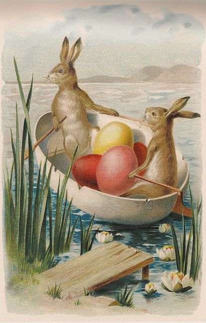 Vintage Easter Postcard Vintage Easter Postcards, Vintage Easter Cards, Rabbit Colors, Postal Vintage, Easter Postcards, Easter Images, Easter Parade, Easter Art, Easter Bunny Rabbit