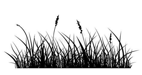 Tall Grass Tattoo, Grass Tattoo Design, Grass Template, Wheat Illustration, Plants Silhouette, Grass Tattoo, Vector Grass, Haldi Photoshoot, Grass Silhouette