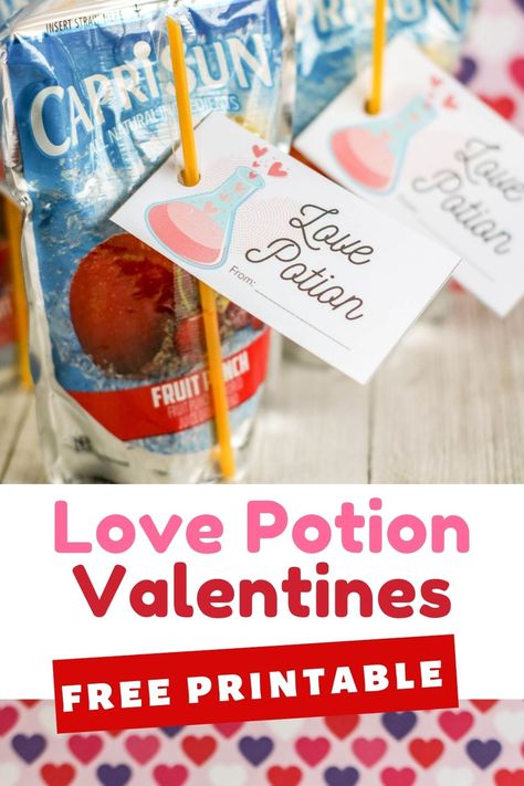 This Love Potion Juice Box Valentine's Day Card for Kids make a fantastic Valentine's day gift! Just print off the tags and apply them to store bought juice pouches. Love Potion Juice Box Valentine's Day Card for Kids | Free Printable Valentine's Day Card | Valentine's Day Love Potion Juice Box | Kid's Valentine's Day Gift | Valentine's Day Gift For Kids | Valentine's Theme Printables | Life Over C's | #lifeovercs #valentinesgift #freeprintables #lovepotion Juice Box Valentine, Conversation Hearts Candy, Class Valentines, Juice Box, Printables Free Kids, Kids Holiday Gifts, Valentine Theme, Juice Boxes, Valentines Printables Free