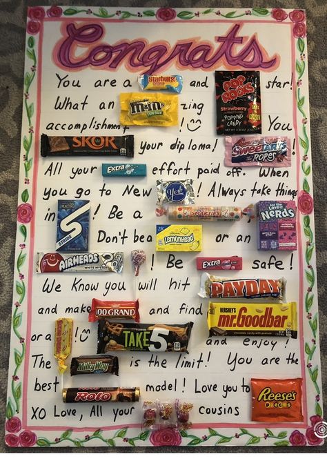 Graduation Candy Board Ideas, Candy Retirement Board, Candy Message Board For Teacher, Graduation Candy Poster Boards, 18th Birthday Candy Bar Poster, Candy Bar Retirement Poster, Candy Poster Board Birthday Best Friend, Candy Bar Poems, Candy Poster Board