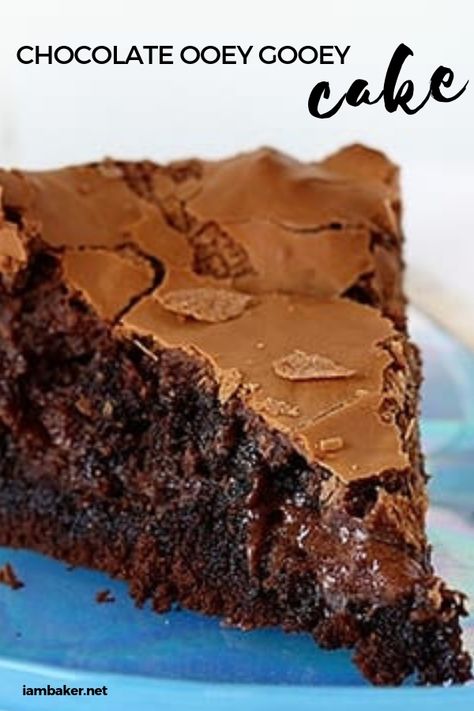 Enjoying a rich, chocolate, ooey-gooey cake has never been easier! This semi-homemade recipe has an amazing texture, your taste buds will surely enjoy! Chocolate Ooey Gooey Cake, Ooey Gooey Cake, Chocolate Butter Cake, Gooey Chocolate Cake, Gooey Cake, Cake Mix Desserts, I Am Baker, Gooey Butter Cake, Decadent Chocolate Cake