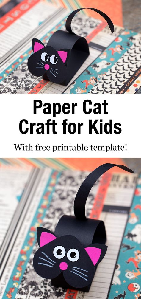 Paper Cat Craft, Cat Crafts Preschool, Gifts Paper, Paper Cat, Paper Plate Crafts, Paper Glue, Halloween Crafts For Kids, Kids' Crafts, Theme Halloween