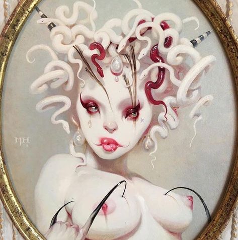 Lowbrow & Popsurrealists on Instagram: “. Artist: @michael_hussar  Michael Hussar www.michaelhussar.com #michaelhussar #lowbrowpopsurrealists #painting #oilpainting…” Michael Hussar, Dark Arts, Alternative Art, Goth Art, Pop Surrealism, Gothic Art, Magazine Art, Divine Feminine, Surreal Art