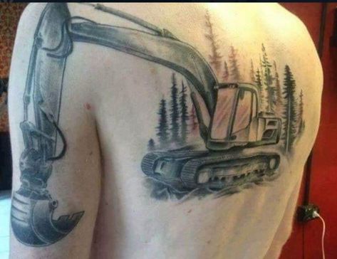 22 People Doing Questionable Things - Wtf Gallery Heavy Equipment Tattoo, Excavator Tattoo, Caterpillar Tattoo, Tattoo Mistakes, Agriculture Design, Nerd Tattoo, Traditional Ink, R Tattoo, Heart Tattoo