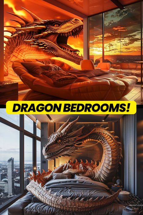 Create your own enchanted dragon retreat with these inspiring bedroom ideas! 🐉✨ Dive into a world of rich colors and magical accents to craft your dream space. #DragonDecor #FantasyBedroom #HomeDesignInspo #MythicalRetreat #DreamBedroom Medieval Bedroom Aesthetic, Fantasy Bed, Dragon Bedroom, Dragon Sanctuary, Dragon Bed, Medieval Bedroom, Dragon Lair, Dragon Bedding, Textured Wall Panels