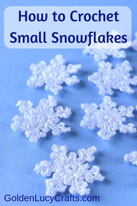 Beautiful crochet small snowflakes, free pattern. Christmas crochet ornament, Christmas tree decorations, project perfect for beginner, easy, simple, tiny snowflake, scrapbooking, cardmaking, crocheting, winter, crafts, ideas, decorations, applique, tutorial, holiday, snow flake, #snowflake, #crochetsnowflake, #crochetpatterns Football Crochet, Free Crochet Snowflake Patterns, Tiny Snowflake, Crocheted Snowflakes, Small Snowflakes, Crochet Christmas Snowflakes, Snowflake Crafts, Snowflake Crochet, Crochet Christmas Ornaments Free