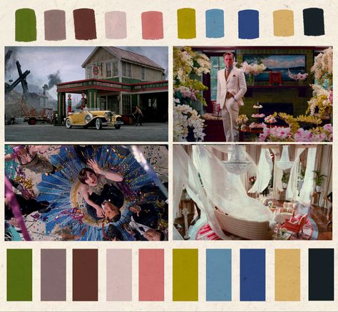 Warm Spring Color Palette, The Great Gatsby Movie, Novel Books, Movie Color Palette, Color Design Inspiration, Spring Color Palette, F Scott Fitzgerald, Spring Color, Warm Spring