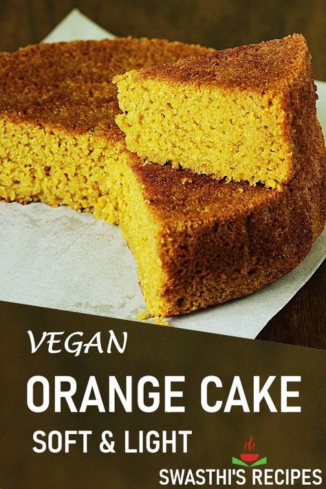 2 Delicious eggless orange cake recipes. Soft, moist and delicious orange cake made without eggs. Both these can be made with whole wheat flour. #cake #vegan #eggless #orangecake Orange Cake Recipes, Vegan Orange Cake, Eggless Orange Cake, Delicious Orange Cake, Cake Recipes Without Eggs, Eggless Cookie Recipes, Eggless Cake Recipe, Eggless Desserts, Orange Cake Recipe