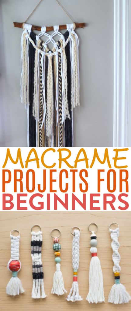 Macrame Projects for Beginners - A Little Craft In Your Day Beginning Macrame Projects, Easy Crafts For Beginners, Beginners Macrame Diy Tutorial, Easy Macrame For Beginners, Macreme Basic Designs, Kids Macrame Projects, Easy Macrame Projects For Beginners, 3mm Macrame Cord Projects, Macrame For Beginners Tutorials