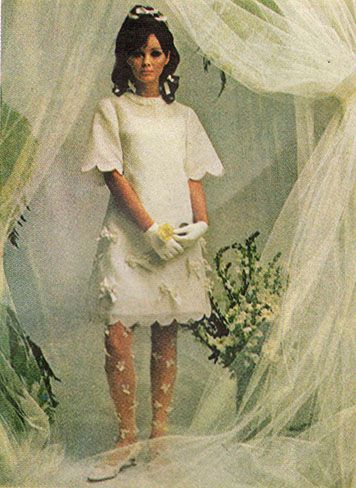 Ladies Home Journal - February, 1967 Wedding Dress Fashion Wedding 1960s Inspired, Playsuit Wedding Dress, 60s White Mini Dress, Late 60s Wedding Dress, 60s Wedding Dress Aesthetic, Sixties Wedding Dress, 1960s Short Wedding Dress, 70s Short Wedding Dress, 60s Wedding Dress Vintage