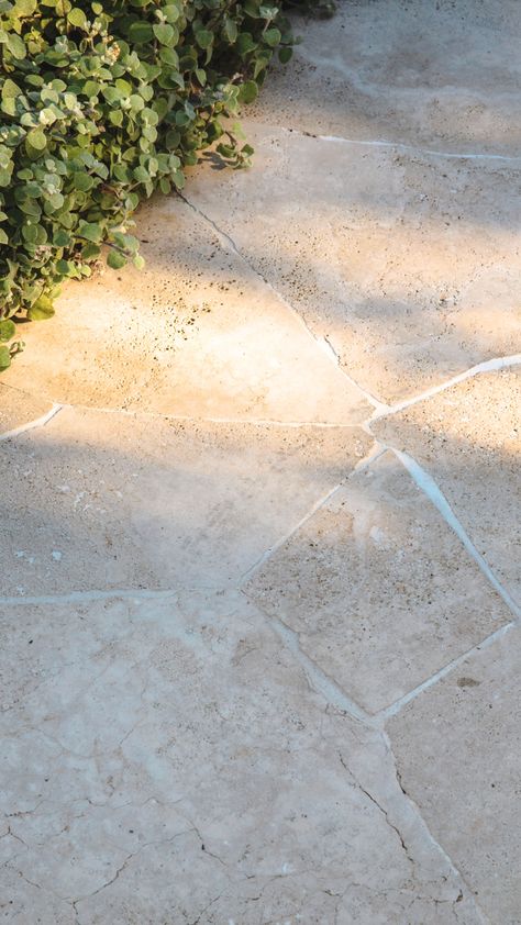 Paving inspiration. #landscape #landscapedesign #limestone French Pattern Paving, Front Pathway, Cottage Garden Plan, Limestone Patio, Limestone Paving, Crazy Paving, Tuscan Landscaping, Garden Plan, French Pattern