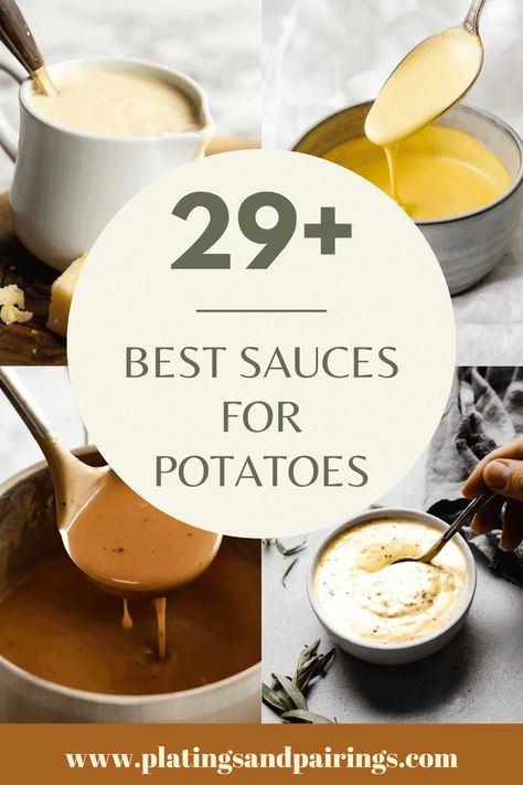 Roasted Potatoes Sauce, Cheese Sauce Baked Potato, Mashed Potatoes Toppings, Potato Wedges Dipping Sauce, Potato Sauce Dips, Roasted Potatoes With Sauce, Sauces For Potatoes, Sauce For Potatoes Dipping, Mashed Potato Sauce