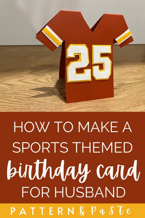 Husband Birthday Card Cricut, Handmade Sports Cards, Man Birthday Card Ideas, Football Themed Birthday Cards, Sport Cards Ideas, Sports Birthday Card, Birthday Cards For Him Diy, Football Birthday Cards Handmade, Diy Cards For Men