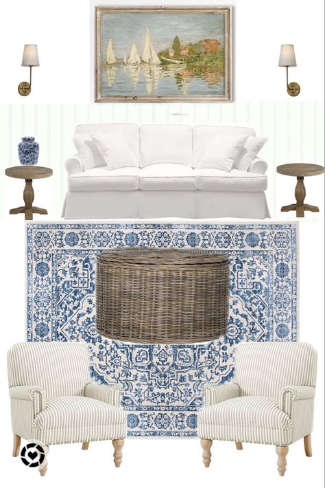 Coastal Grandmother Living Room Mood Board Coastal Grandmother Living Room, Grandmillenial Living Room, Living Room Mood Board, Costal Bedroom, Coastal Grandmother Aesthetic, Room Mood Board, Grandmother Aesthetic, Pretty Living Room, Dorm Room Styles