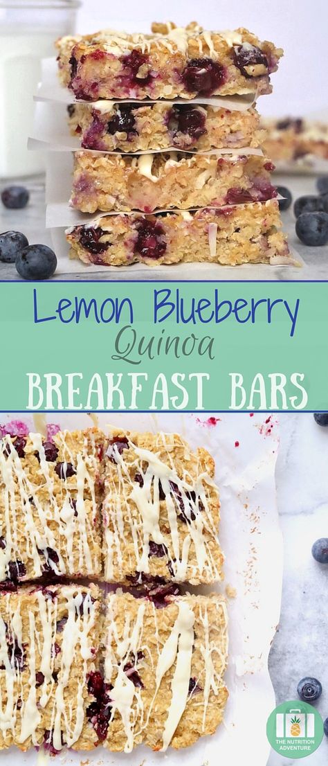 Lemon Blueberry Quinoa Breakfast Bars are a simple meal prep recipe that makes mornings a little easier! Blueberry Quinoa Breakfast Bars, Tomato Quinoa Salad, Blueberry Quinoa, Quinoa Breakfast Bars, Quinoa Bars, Breakfast Bars Healthy, Blueberry Bars, Quinoa Salad Recipe, Quinoa Breakfast