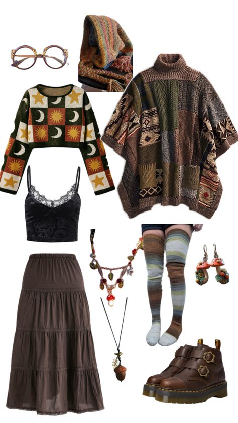 Maximalist Witch, Goblincore Aesthetic Outfits, Whimsigoth Fashion, 1st House, Clothes Board, Style Of Clothing, Special Style, Whimsy Goth, Earthy Outfits