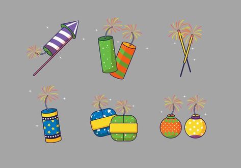 Set Of Diwali Crackers Vector Illustration Crackers Drawing, Crackers Images, Images For Drawing, Diwali Crackers, Search By Image, Festival Wishes, Art Basics, Images Design, Learning Graphic Design