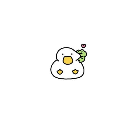 Duck Doodles Cute, Duck Doodle Drawing, Ducks Cute Drawing, Frog And Duck Tattoo, Duck And Frog Wallpaper, Cute Doodles Frog, Duck Drawings Cute, How To Draw A Cute Duck, Cute Drawings Duck