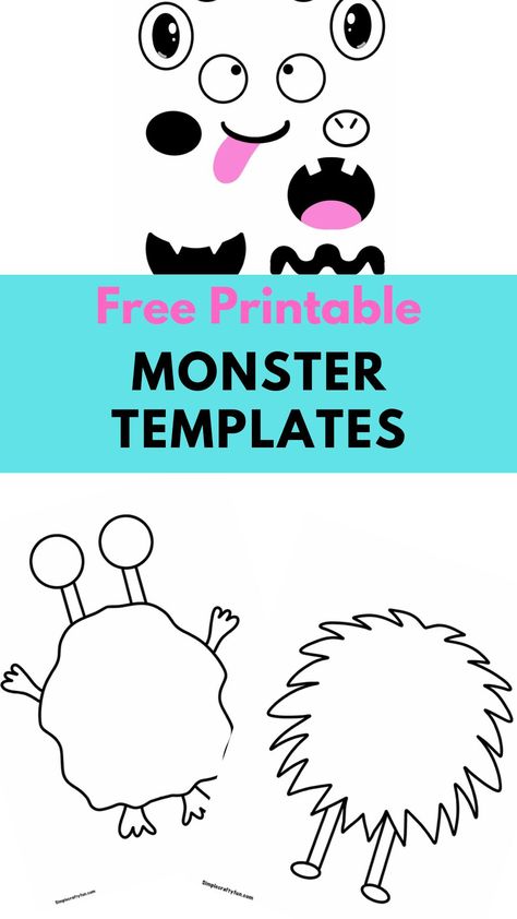 free printable build a monster template Silly Monster Crafts For Preschoolers, Build A Monster Craft, Monster Cutouts Free Printable, Toddler Monster Crafts, Worry Monster Craft, Monster Scavenger Hunt, Emotion Monster Craft, Blank Monster Template, Monster Body Template Free Printable