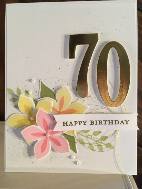 70th Bday Card Ideas, 70 Cards 70th Birthday, Diy 80 Birthday Card, Stampin Up 70th Birthday Cards For Ladies, Handmade 70th Birthday Cards For Women, 70 Th Birthday Cards Handmade, Handmade 80th Birthday Cards, Handmade 80th Birthday Card For Women, 70th Birthday Card For Women