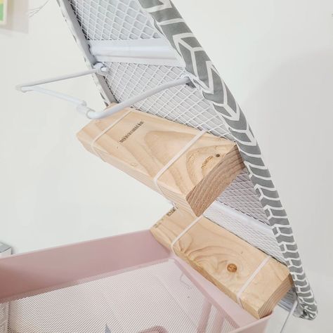 I made myself a little ironing board rolling cart for my little Oliso iron that can sit next to me at the sewing machine. I love it, and it was super easy. The ironing board I got Walmart and the Cart is from the Contrainer Store. I measured the top basket and went to Home Depot and had them cut 2 pieces of wood for me, and then I used zip ties to attach the boards to the table. It's not perfect, but I like that I can take the table off whenever I need to. #rollingcartorganization #irono... Ironing Board Cart, Sewing Room Ironing Board Ideas, Sit Next To Me, Crafting Storage, I Like That, Rolling Cart, Bright Ideas, Ironing Board, Zip Ties