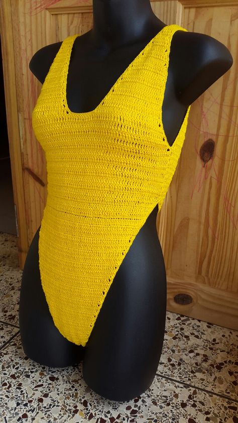 Making Bikinis, Bodysuit Crochet, Crochet Bodysuit, Yellow Crochet, Crochet Swimwear, Crochet Business, Crochet Set, Crochet For Home, Crochet Fashion