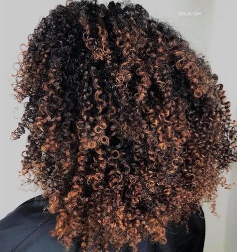 trendiest winter balayage hair colors Natural Hair Highlights, Pumpkin Spice Hair, Curly Highlights, Cabello Afro Natural, Curly Color, Dyed Curly Hair, Highlights Curly Hair, Colored Curly Hair, Pelo Afro