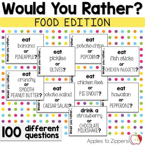 Home Economics Classroom, Funny Would You Rather, Food Studies, Food Lessons, Culinary Classes, Studying Food, Would You Rather Questions, Family And Consumer Science, 100 Questions