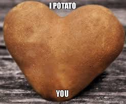 Potato Meme, Happy Potato, Tiny Potato, Potatoes Fries, Texts Quotes, Clean Eating Vegan, Cute Potato, Distance Relationship Quotes, Grilled Potatoes