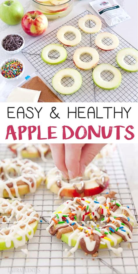 Therapy For Kids, Healthy Snack For Kids, Recipes Kids Can Make, Apple Snacks, Easy Snacks For Kids, Apple Donuts, Food Activities, Fall Snacks, Preschool Snacks