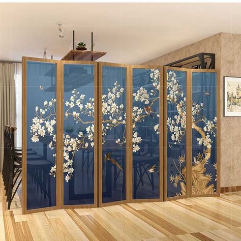 Folding Room Dividers: Dividing Space With Ease | Blogging Hub Room Partition Wall, Gold Rooms, Shoji Screen, Wood Screens, Folding Room Dividers, Wooden Screen, Wood Accent Table, Room Divider Screen, Modern Style Homes