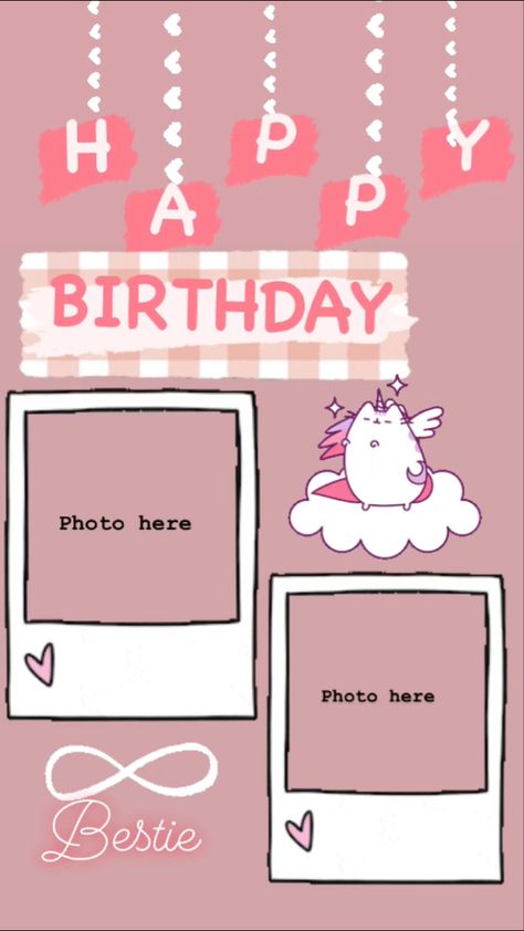 Template Happy Birthday, Birthday Story, Instagram Stories Template, Happy Birthday Best Friend Quotes, Happy Birthday Best Friend, Birthday Icon, Birthday Captions Instagram, Template Birthday, Birthday Collage