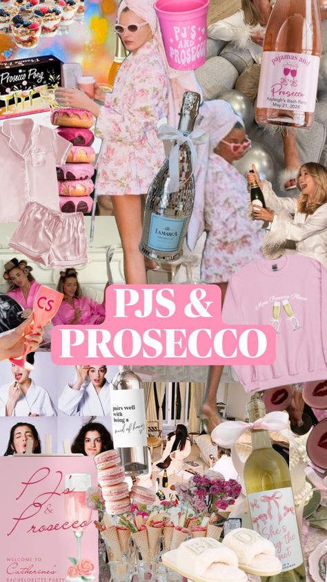 Pjs & Prosecco 🎀🍾 #bachelorettepartyideas #bachelorettepartyidea #bachelorettetheme #bacheloretteparty Pjs And Prosecco, Pjs Party, Bachelorette Party Weekend, Pj Party, Birthday Babe, 26th Birthday, Bridal Bachelorette Party, Bachelorette Themes, Bachelorette Trip