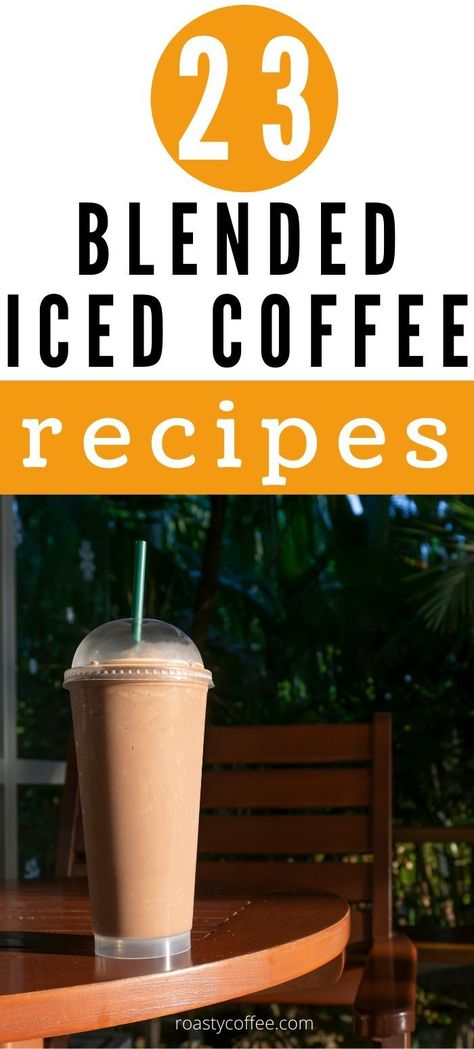 Blended Iced Coffee Recipe Easy, Homemade Blended Coffee, Ice Blended Coffee Recipe, Blended Ice Coffee Recipe, Iced Coffee Vitamix Recipe, Iced Coffee Recipe With Keurig, Iced Coffee Blender Recipe, Coffee Blender Drinks, How To Make A Blended Coffee Drink