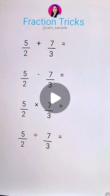 Solving Fractions, Mathematics Fractions, Maths Problems, Maths Tricks, Math Tips, Math Exercises, Math Genius, Math Tutorials, Basic Math Skills