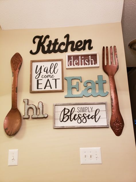 Kitchen Wall Decor Ideas Hobby Lobby, Farmhouse Kitchen Wall Collage, Canvas Kitchen Wall Art Rustic, Eat Signs For Kitchen Wall Art, Big Kitchen Signs Wall Art, Gather Sign Dining Room Wall Art Farmhouse, Kitchen Wall Decor Farmhouse, Farmhouse Wall Decor Living Room, Hobby Lobby Wall Decor