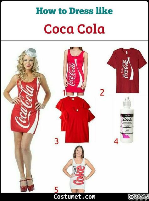 Coca Cola Costume Women, Coca Cola Costume, Jack Coke Costumes, Coke Costume, Coca Cola Outfit, Coca Cola Dress, Baggy Aesthetic, Drinks Brands, Costume For Halloween