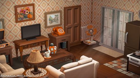 Acnh Vintage, Vintage House Exterior, Retro Apartment, White Exterior Houses, Vintage Apartment, Cedar Homes, Retro Room, Animal Crossing Villagers, Retro Theme