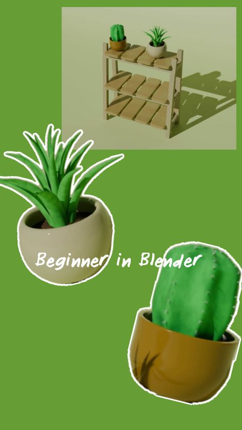 Beginner Ideas for blender, 3D Potted Plant on Rack Blender Ideas, Best Blenders, Blender 3d, Youtube Tutorials, Graphic Design, Plants, Design