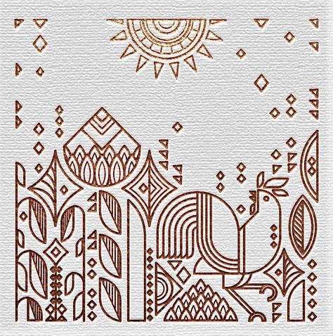 Warli Art Motifs, Warli Tree Of Life, Gond Art Line Drawing, Contemporary Warli Art, Hindu Geometric Patterns, Motif Vector, Vector Line Art, Geometric Pattern Art, New Experiences