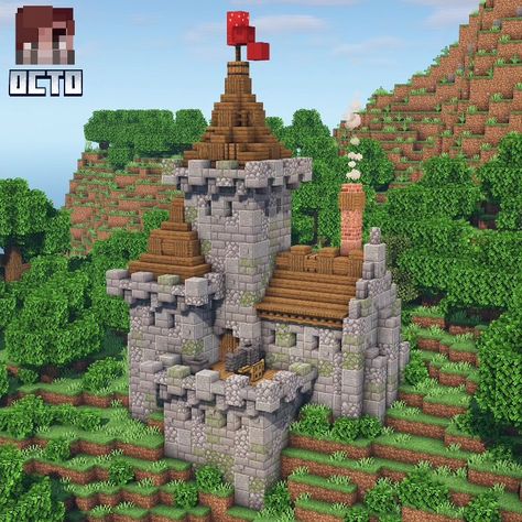 Minecraft Castle Designs, Small Castle, Medieval Church, Minecraft Structures, Minecraft Farm, Easy Minecraft Houses, Minecraft Castle, Minecraft Medieval, Cool Minecraft Houses