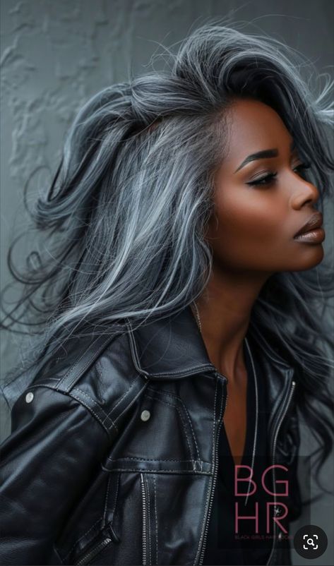 Long Hairstyles For Black Women, Black Girls Hair, Grey Wigs, Gorgeous Gray Hair, Hair Protection, Grey Hair Inspiration, Beautiful Black Hair, Beautiful Gray Hair, Hair Flow