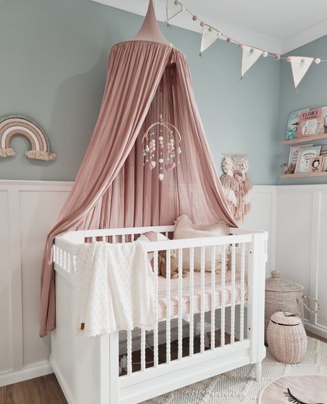 Crib Canopy Girl, Crib With Canopy, Canopy Over Crib, Nursery Canopy, Baby Nurseries, Crib Canopy, Baby Mobiles, Baby Room Inspiration, Texas House